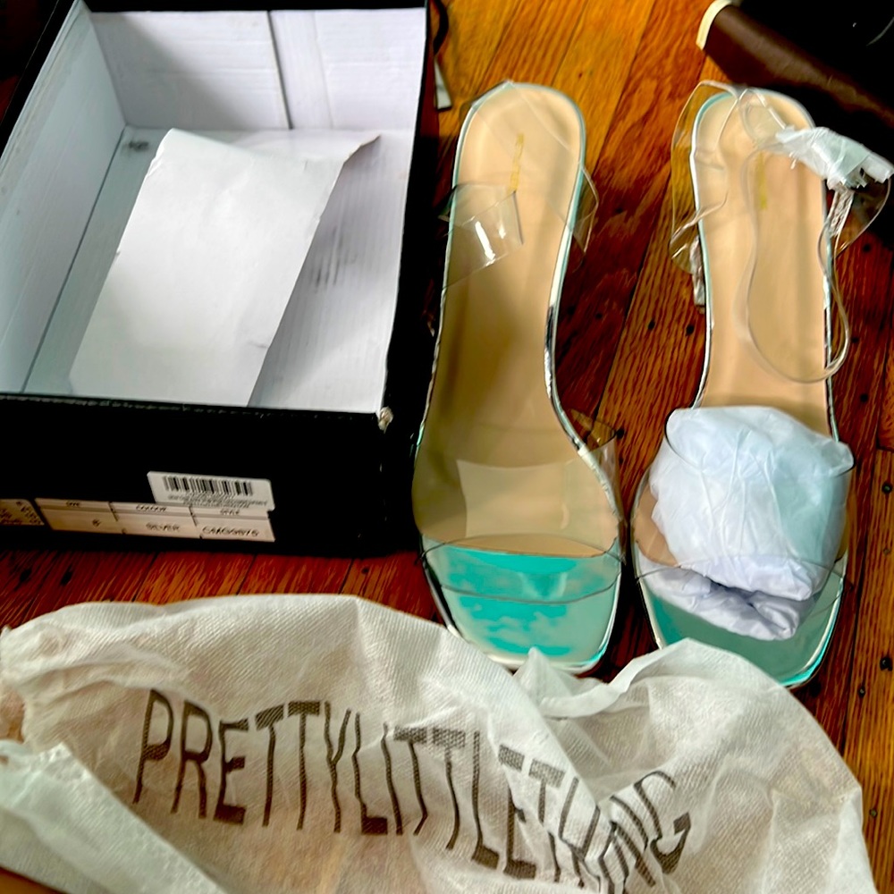 Clear heels, Size 8USA , From pretty little thing